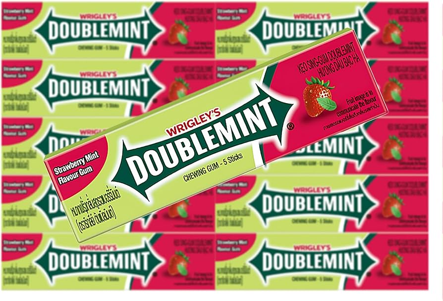 Doublemint chewing gum Straw berry