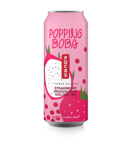 Poppiling Boba Strawberry and Dragon Fruit 