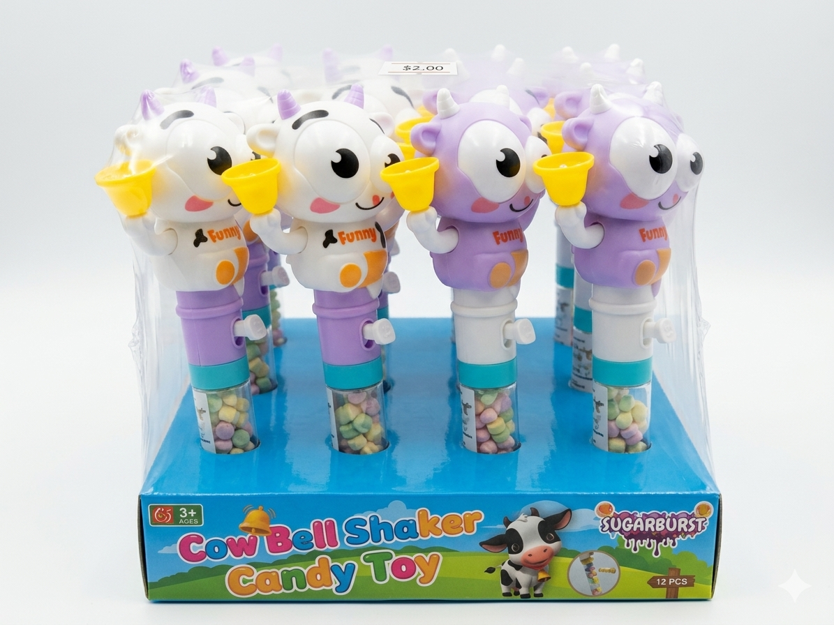  Cow Bell Shaker Candy toy (12 pieces)