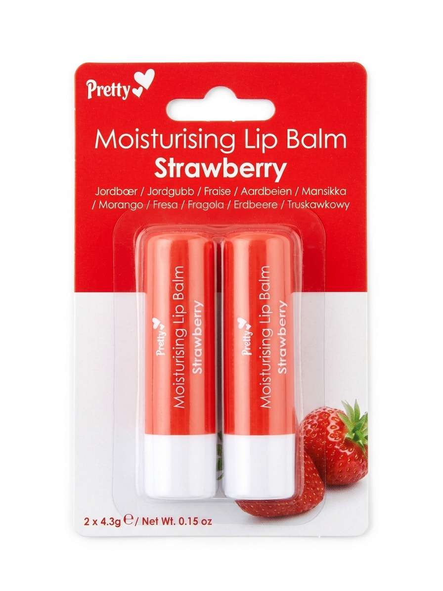 2 Pack Strawberry Lip Balm (12pcs)