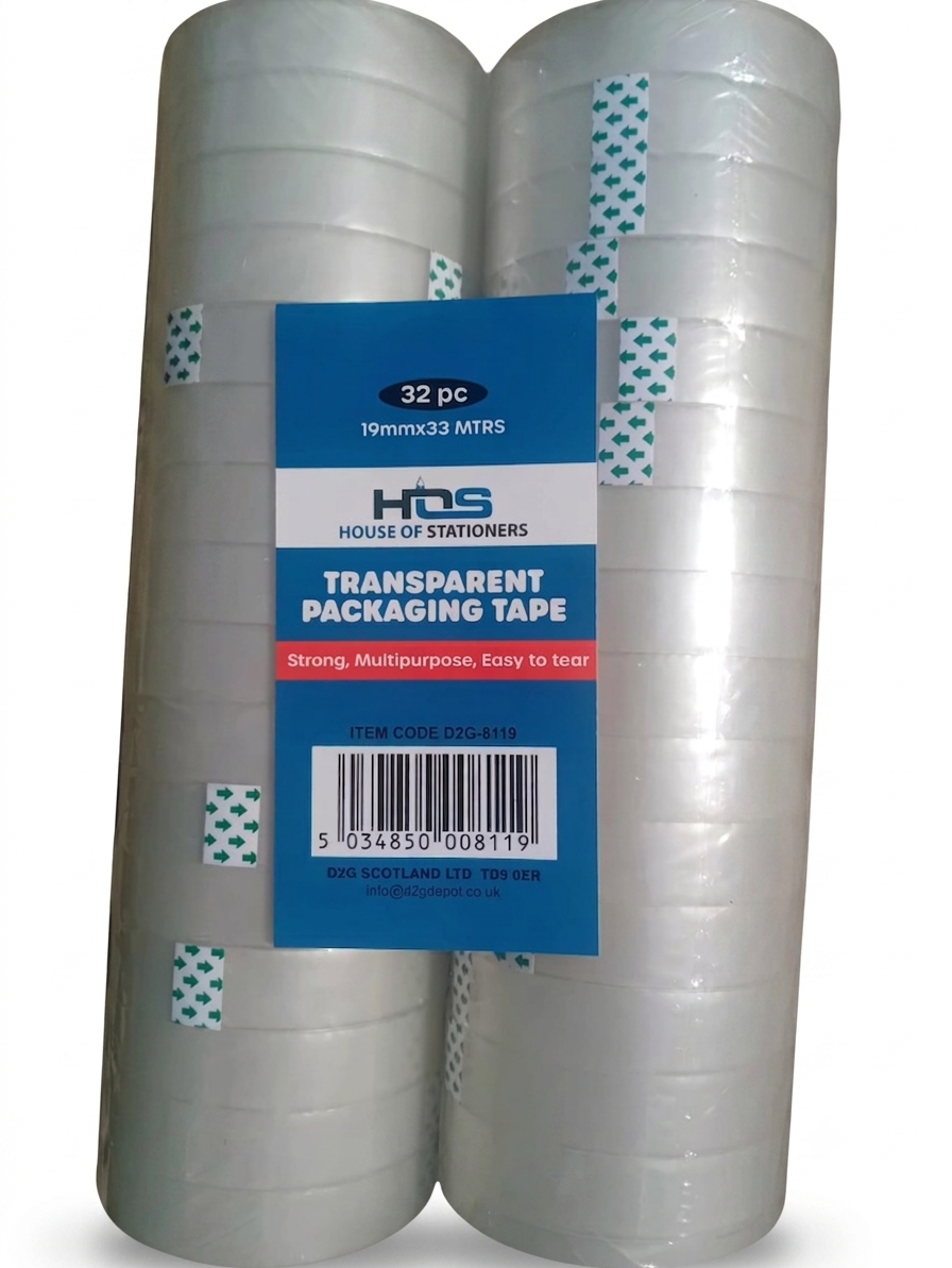 Clear packaging tape 19mm x 33m (32pcs)