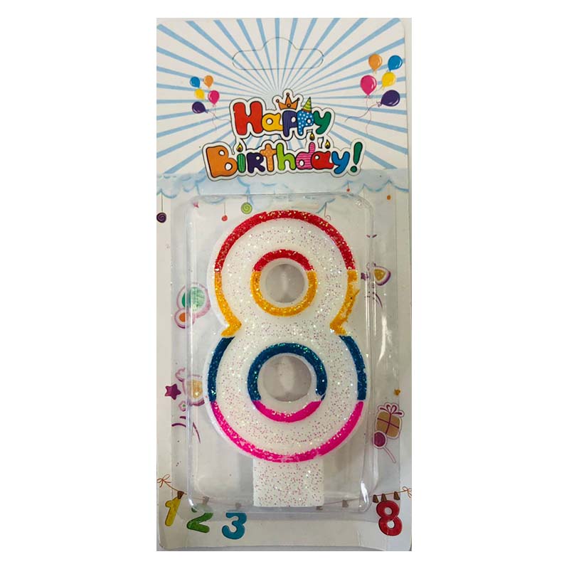 Candle Birthday - Number Eight 