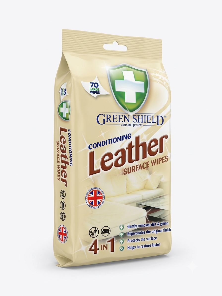 Green shield leather wipes 