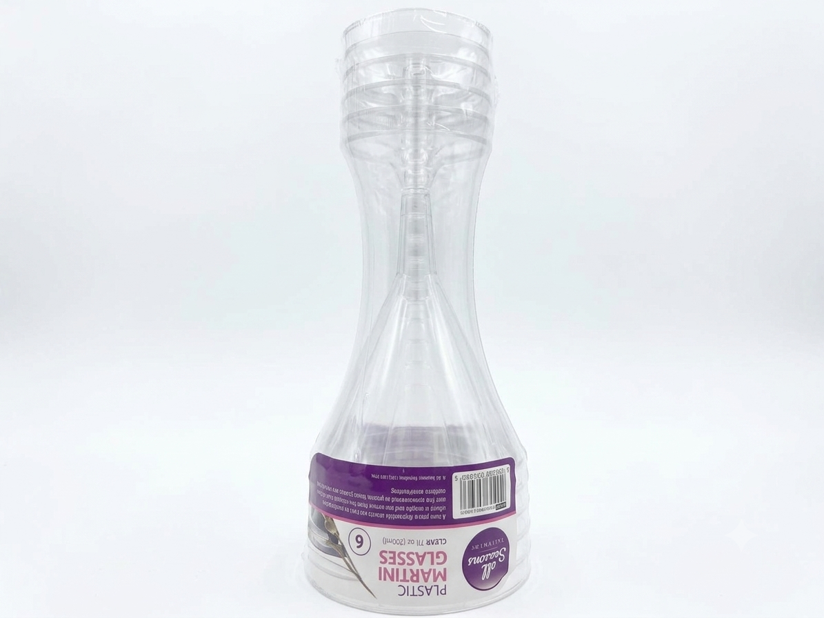 Plastic martini glasses (6 Pcs)