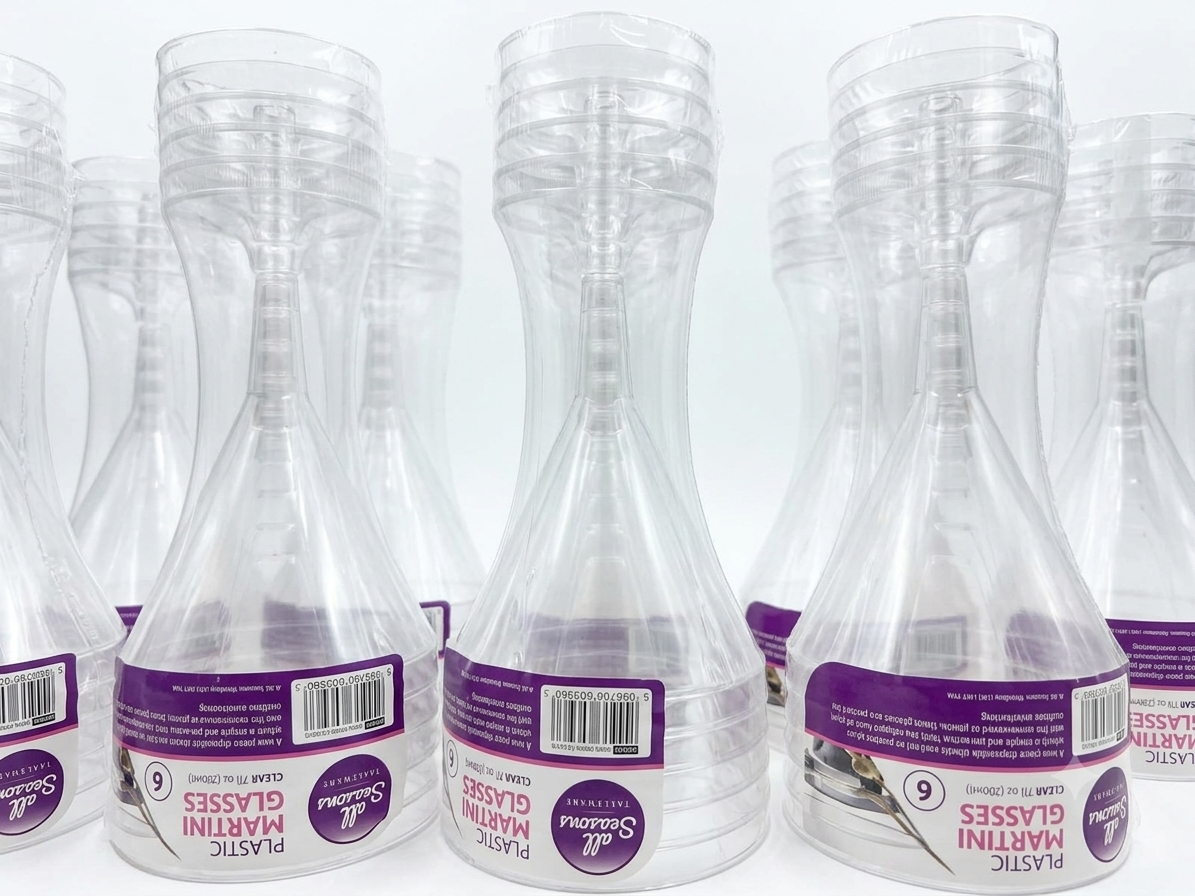 Plastic martini glasses (6 Pcs)