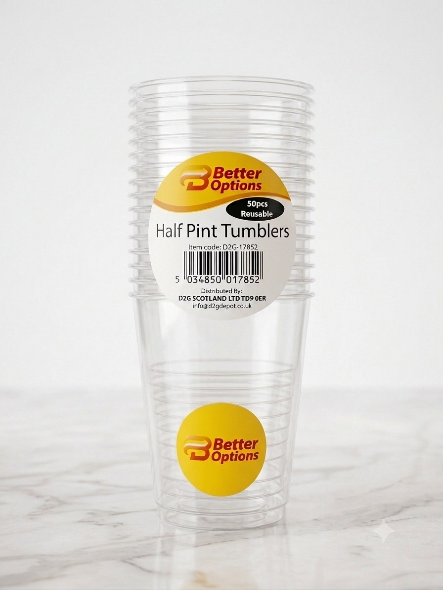 Plastic half pint cup (50 Pcs)