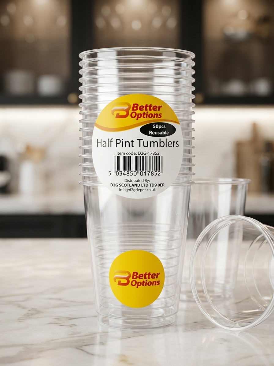 Plastic half pint cup (50 Pcs)